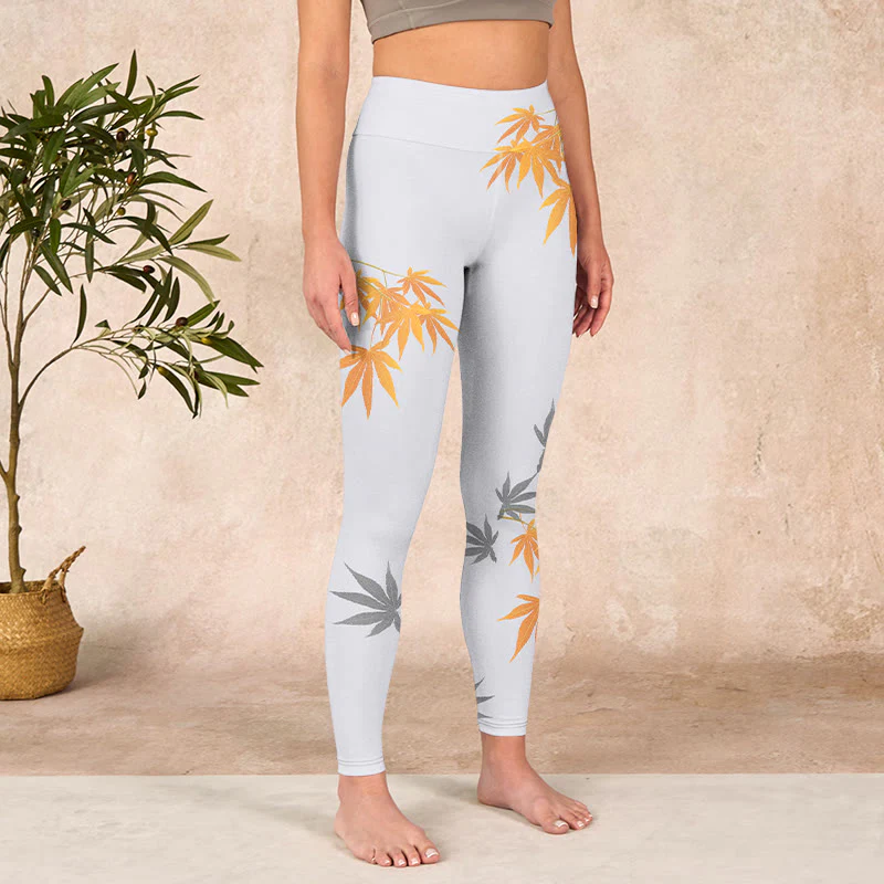 Buddha Stones Maple Gym Leggings Women's Yoga Pants