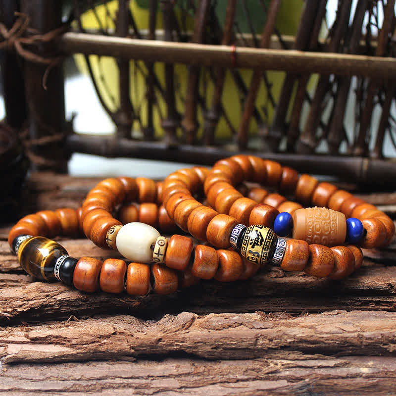 Buddha Stones Tibetan Bone Beads Om Mani Padme Hum Strength Bracelet