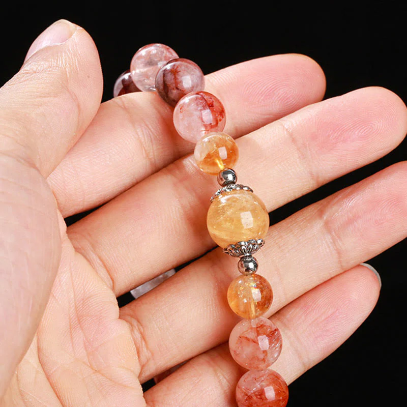 Buddha Stones Natural Red Hematoid Quartz Beads Balance Bracelet
