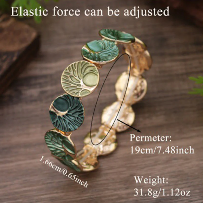 Buddha Stones The Tree Of Life Creation Enamel Alloy Bracelet