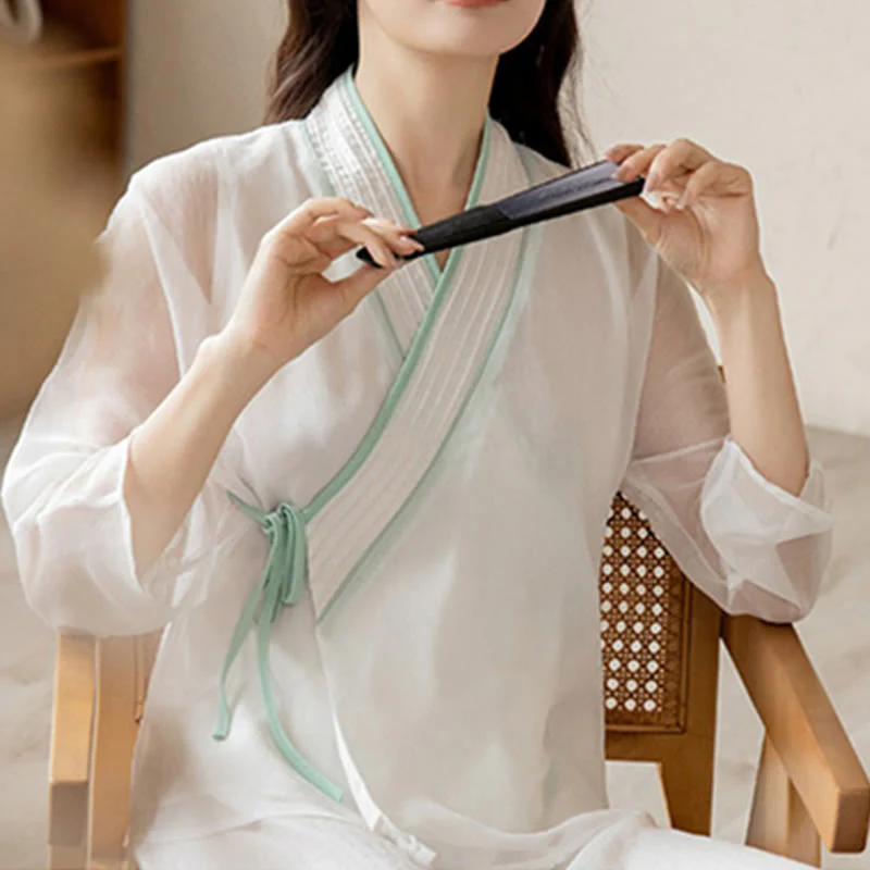 Buddha Stones Retro Prayer Zen Spiritual Meditation Practice Chiffon Clothing Women's Set