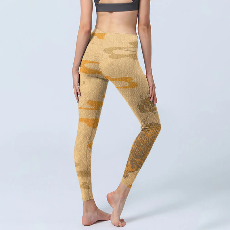 Buddha Stones PiXiu Clouds Pattern Gym Leggings Women's Yoga Pants