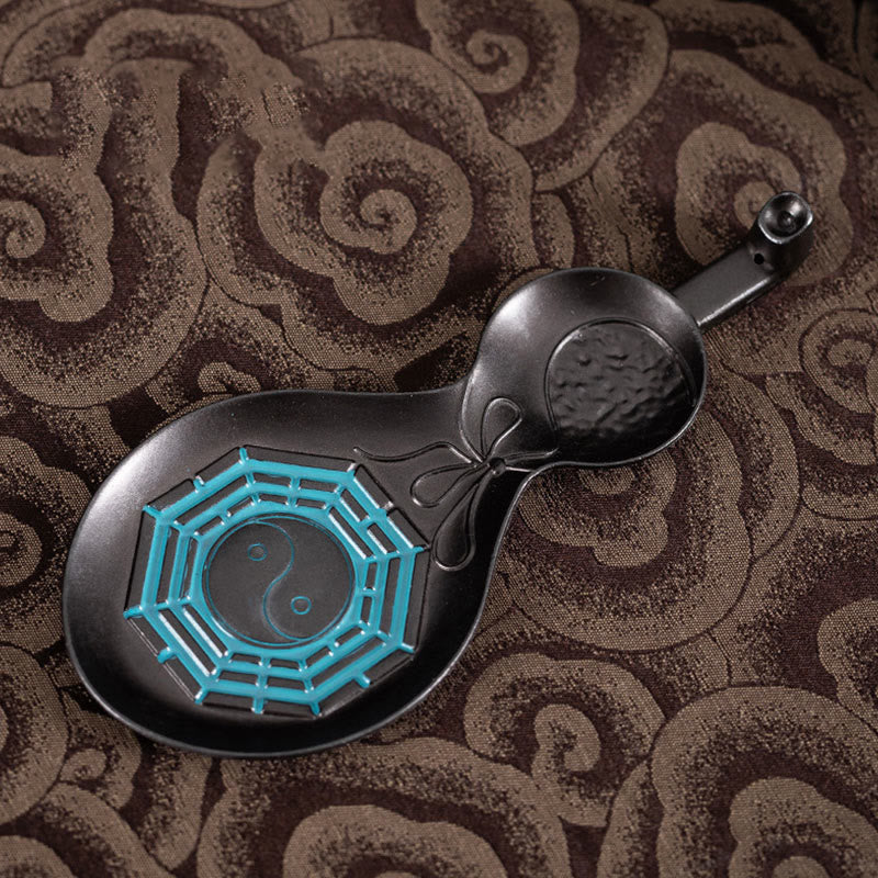 Buddha Stones Gourd Yin Yang Bagua Copper Blessing Incense Burner Decoration