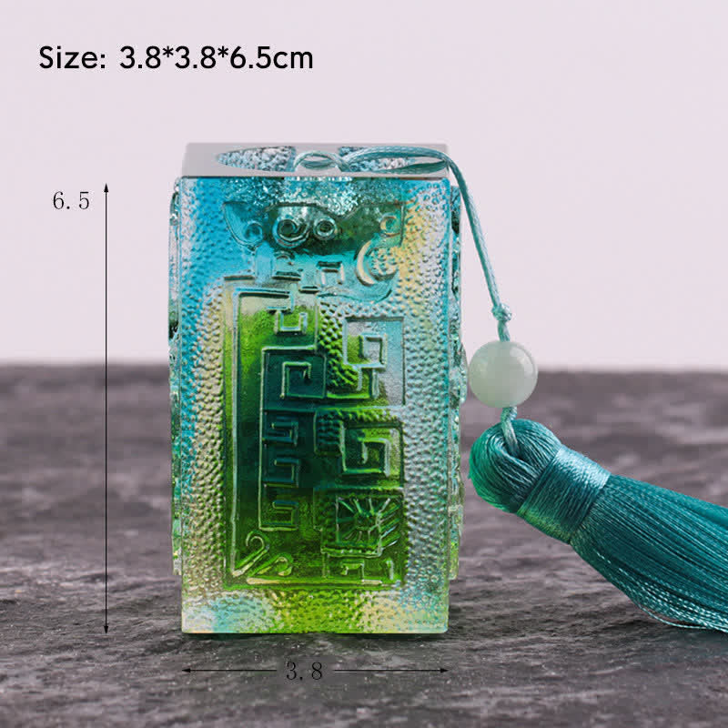 Buddha Stones Feng Shui Handmade Liuli Crystal Art Piece Home Office Decoration