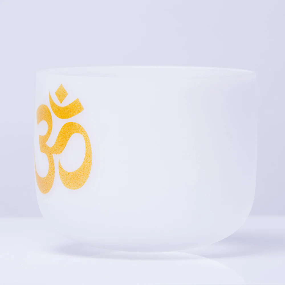 Buddha Stones OM Crystal Sound Bowl Meditation Handcrafted for Mindfulness and Protection Singing Bowl
