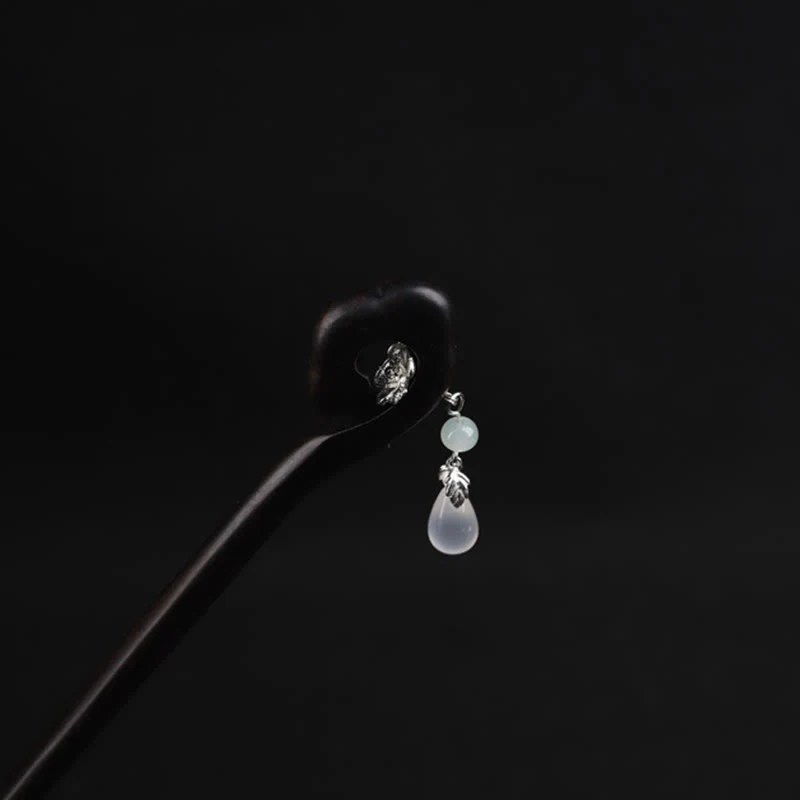 Buddha Stones Ebony Auspicious Cloud Courage Hairpin