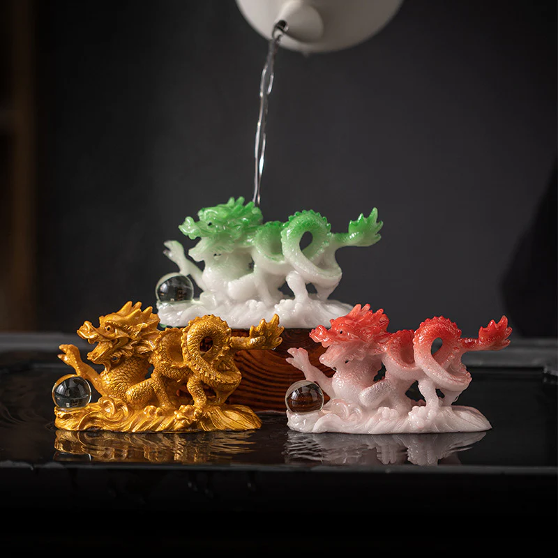 Buddha Stones Year Of The Dragon Color Changing Resin Luck Success Tea Pet Home Figurine Decoration