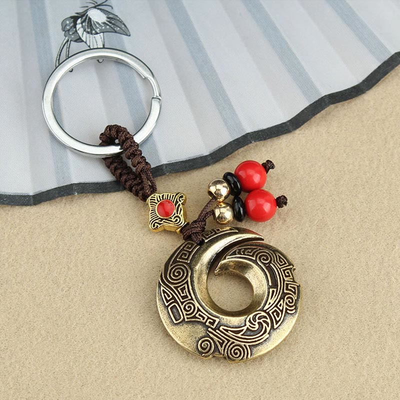Buddha Stones Good Luck Fortune Copper Wealth Key Chain