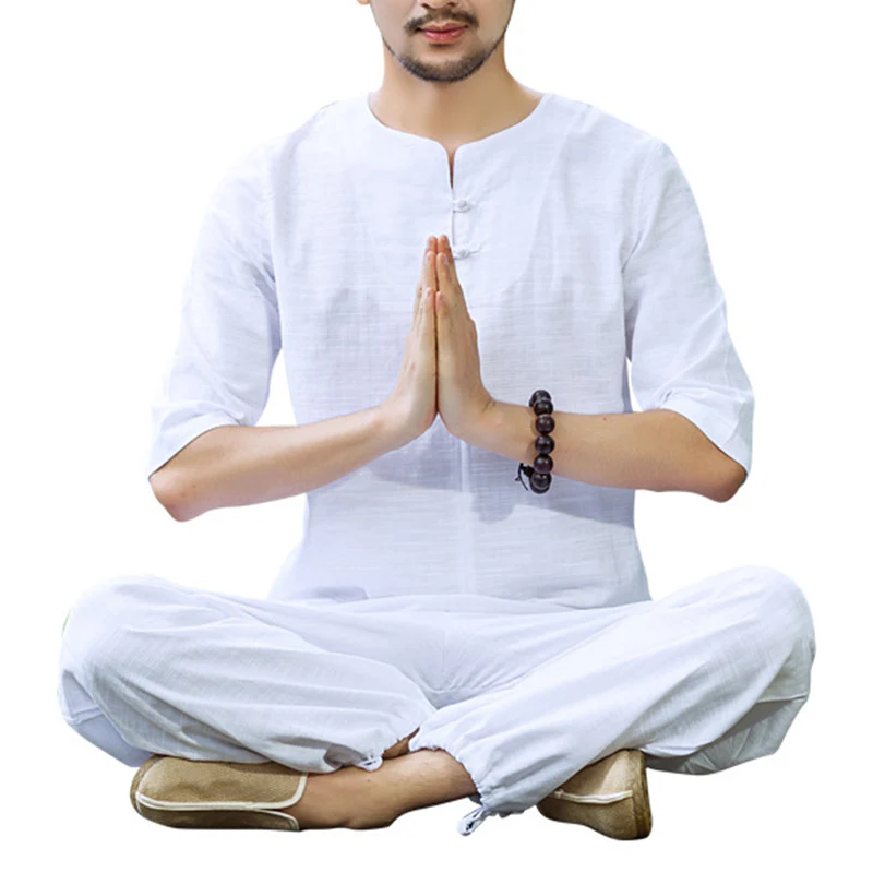Buddha Stones Meditation Prayer Spiritual Zen Practice Uniform Clothing Men's Set