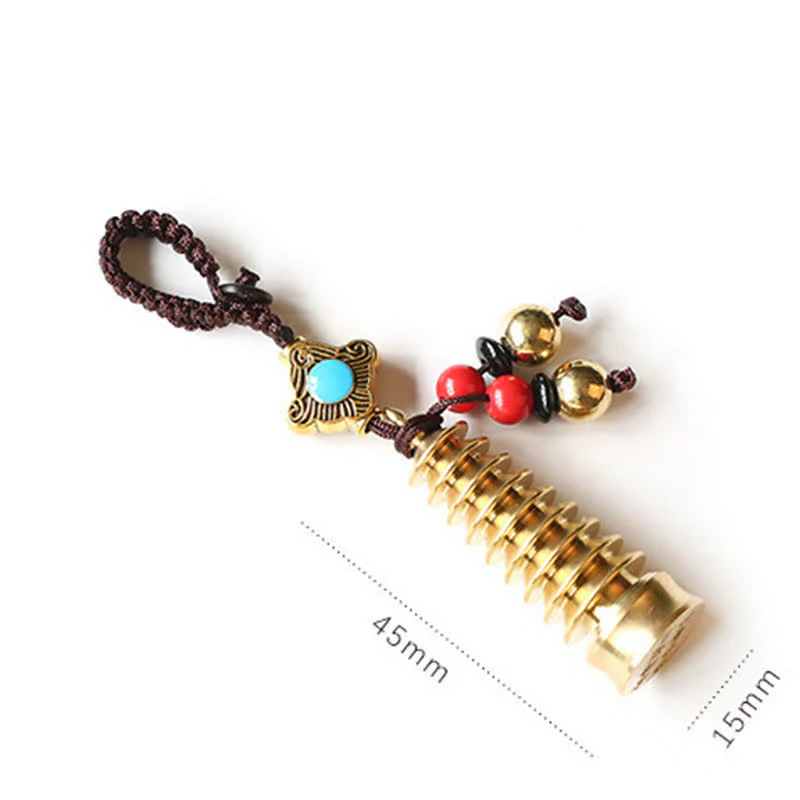 Buddha Stones Feng Shui Yin Yang Bagua Wenchang Pen Pagoda Prayer Wheel Keychain