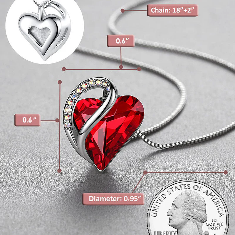 Buddhastoneshop Love Heart Birthstone Healing Energy Necklace Pendant (Extra 30% Off | USE CODE: FS30)