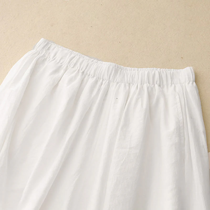 Buddha Stones Casual Simple Design Women's Cotton Harem Pants With Pockets