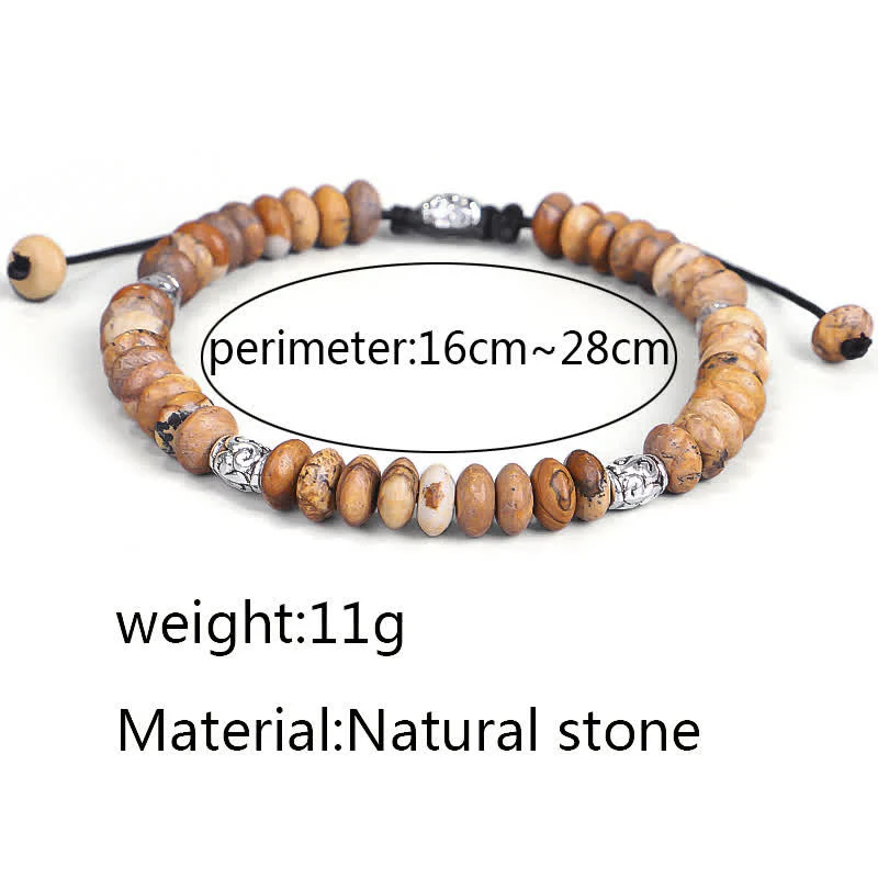 Buddha Stones Picture Jasper Positive Beads String Bracelet