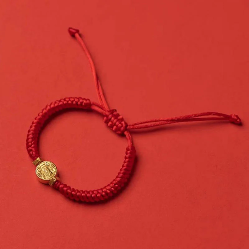 Buddha Stones Five Directions Gods of Wealth Handmade Reincarnation Knot Protection String Braid Bracelet