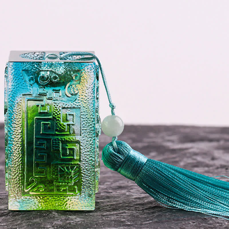 Buddha Stones Feng Shui Handmade Liuli Crystal Art Piece Home Office Decoration