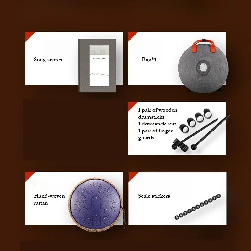 Buddha Stones Steel Tongue Drum Sound Healing Mindfulness Meditation Drum Kit 15 Note 14 Inch Percussion Instrument