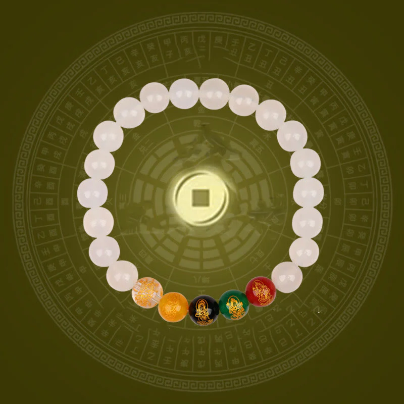 Buddha Stones Five Elements Various Agate Jambhala Luck Bracelet