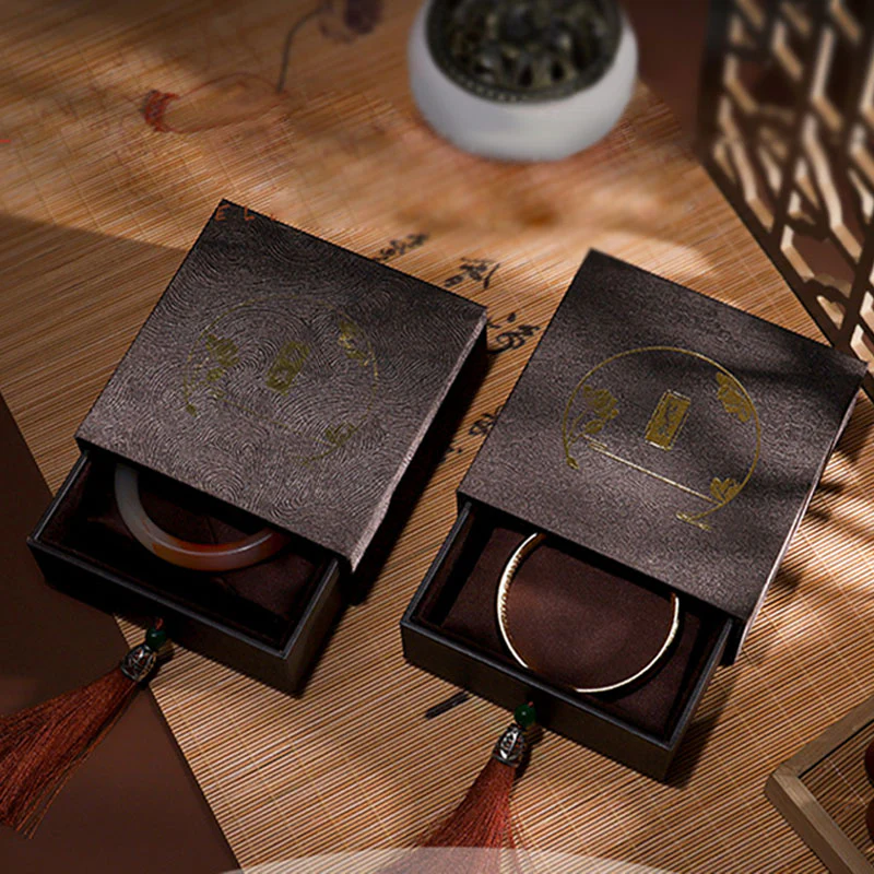 Buddha Stones Vintage Lotus Jewelry Storage Box Tassels Gift Box