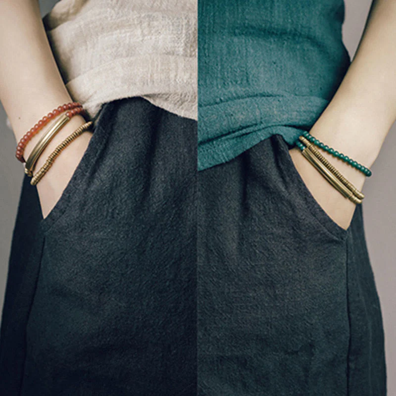 Tibetan Various Agate Stone Copper Protection Triple Wrap Bracelet (Extra 30% Off | USE CODE: FS30)