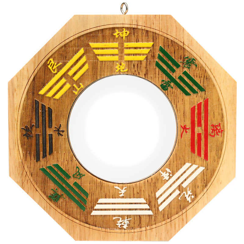 Buddha Stones Feng Shui Bagua Map Peach Wood Balance Energy Map Mirror
