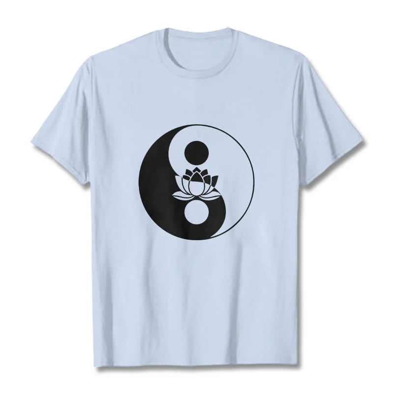 Buddha Stones Yin Yang Lotus Flower Tee T-shirt