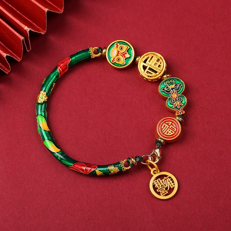 Buddha Stones Tibetan Gourd Fortune Happiness Lion Wealth Luck Bracelet