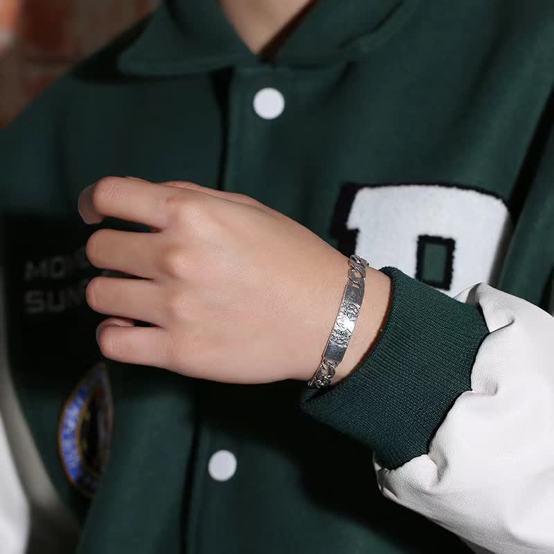 Buddha Stones Tiger Copper Luck Cuff Chain Bracelet