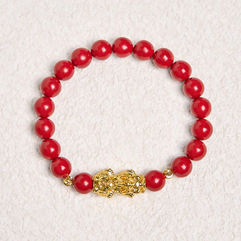 Buddha Stones Cinnabar PiXiu Calm Blessing Bracelet