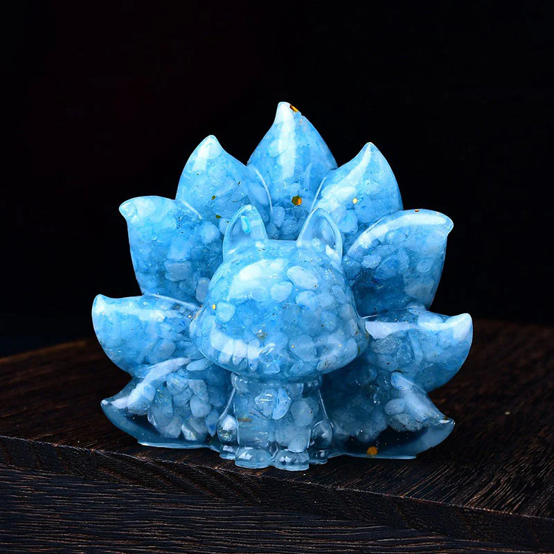 Buddha Stones Small Various Stone Pink Crystal Citrine Amethyst Nine Tailed Fox Warmth Home Decoration