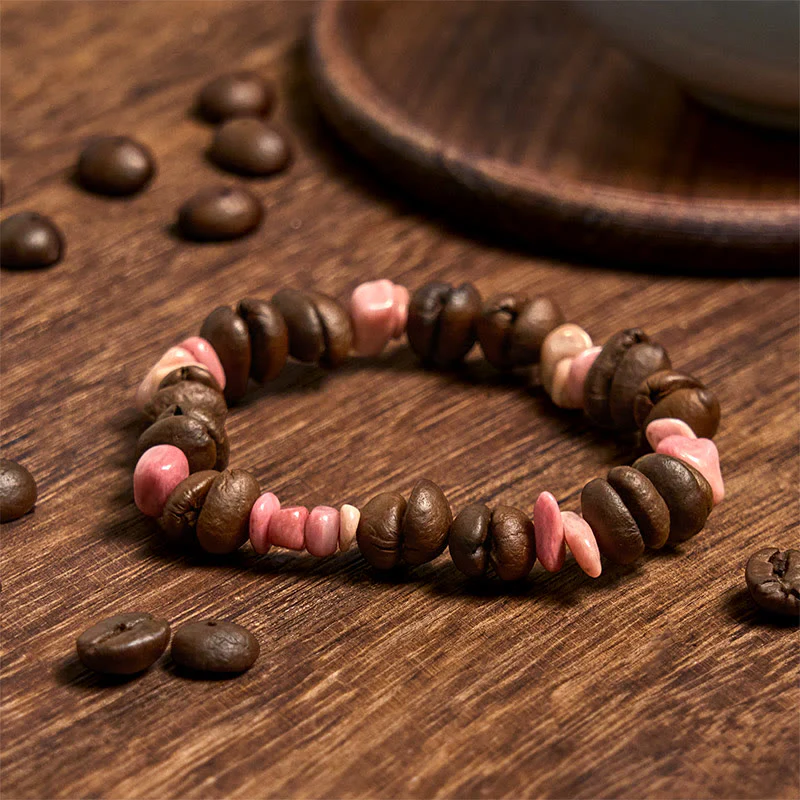 Buddha Stones Handmade Natural Coffee Beans Amethyst Citrine Amazonite Irregular Crystal Bracelet