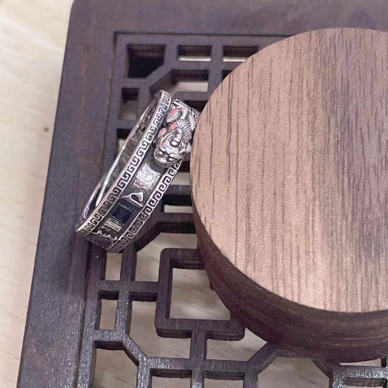 Buddha Stones PiXiu Om Mani Padme Hum Heart Sutra Luck Wealth Couple Ring