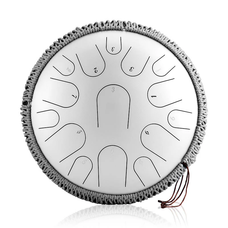 Buddha Stones Steel Tongue Drum Sound Healing Mindfulness Meditation Drum Kit 15 Note 14 Inch Percussion Instrument