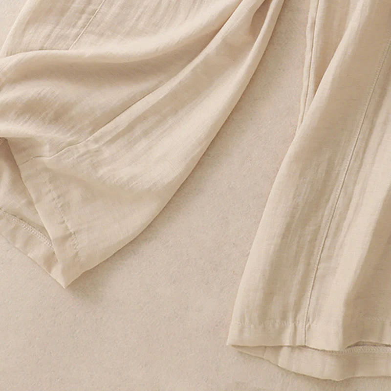 Buddha Stones Summer Drawstring Design Women's Wide Leg Pants With Pockets