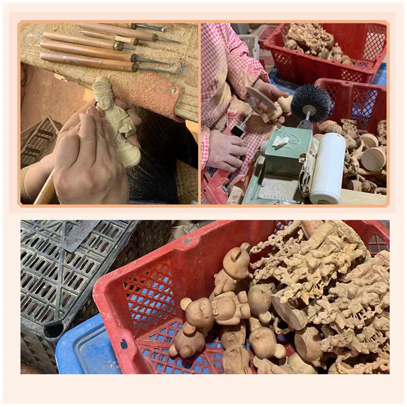 Buddha Stones Green Sandalwood Small Leaf Red Sandalwood Cute Cat Animals Soothing Peace Decoration