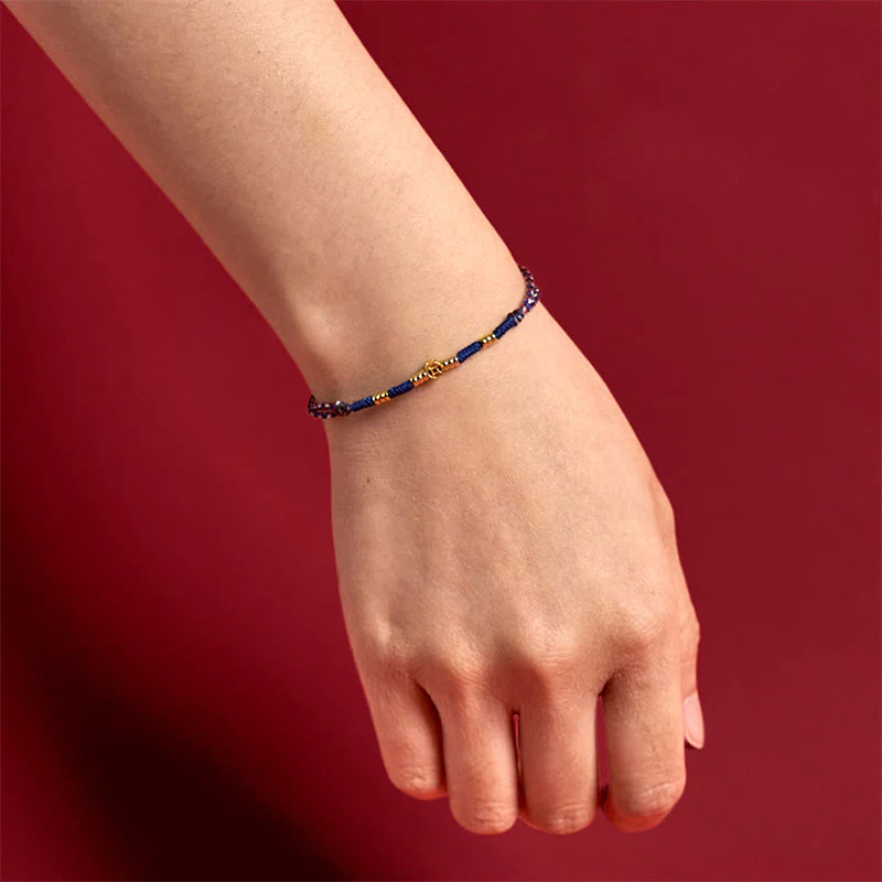 Buddha Stones Handmade Braided Red String Copper Coins Luck Bracelet