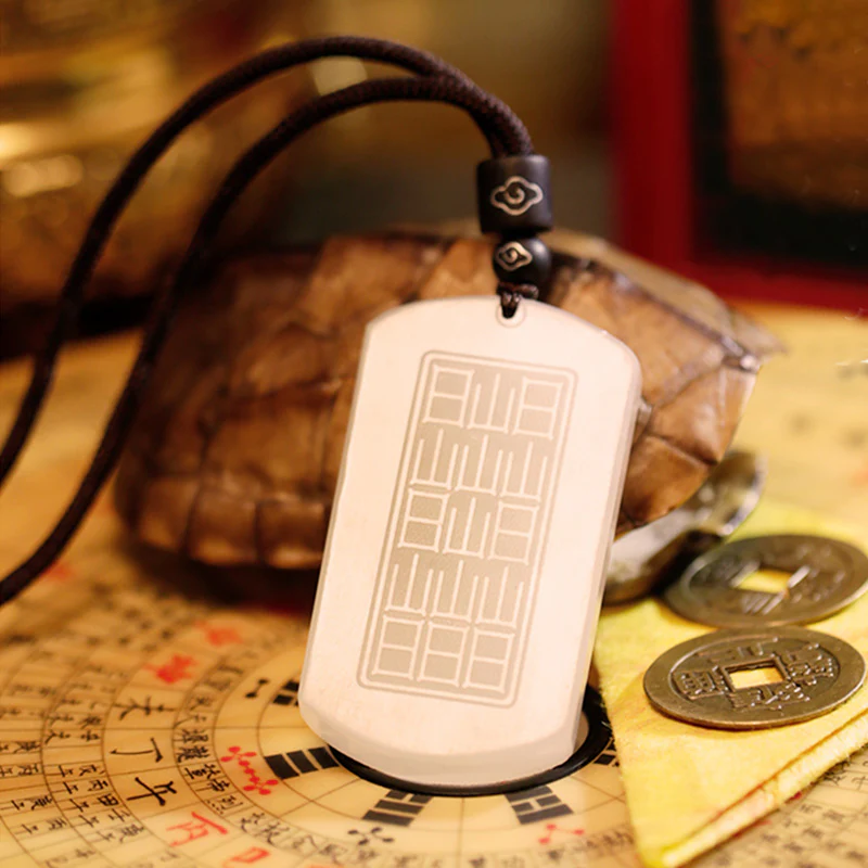 Buddha Stones White Jade PiXiu Yin Yang Luck Protection Necklace Pendant