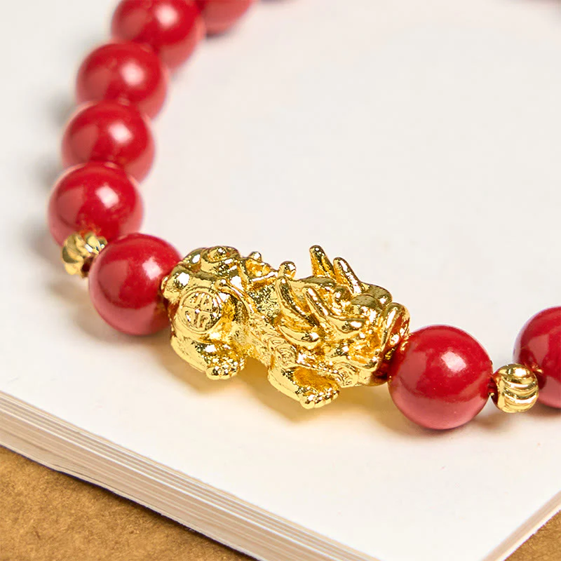 Buddha Stones Cinnabar PiXiu Calm Blessing Bracelet