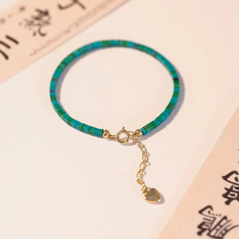 Buddha Stones Turquoise Beaded Friendship Strength Chain Bracelet