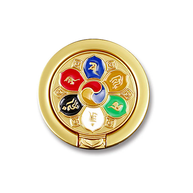 Buddha Stones Tibetan Om Mani Padme Hum Peace Phone Ring Bracket Universal Phone Holder Decorations