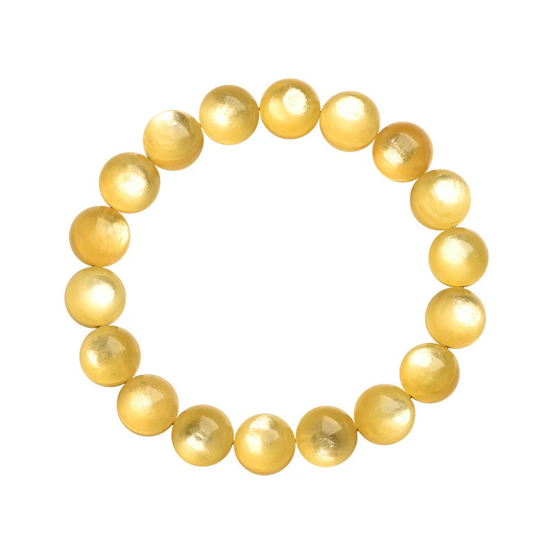 Buddha Stones Natural Golden Lepidolite Protection Prosperity Bracelet