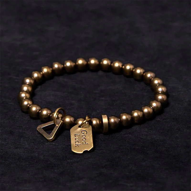 Buddha Stones Retro Pure Copper Brass Luck Bracelet
