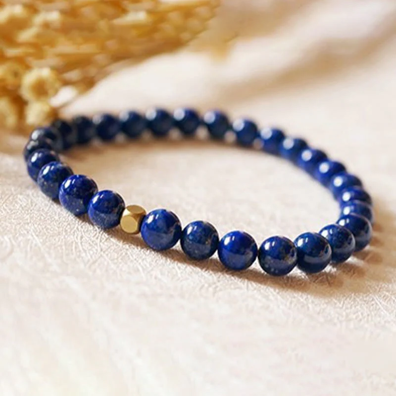 Buddha Stones 4mm Ultra-thin Lazurite Beads Self Care Bracelet
