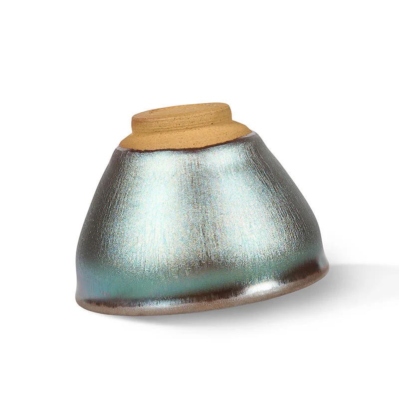 Buddha Stones Handmade Chinese Jianzhan Lotus Flower Blue Purple Ceramic Teacup Kung Fu Tea Cup 150ml