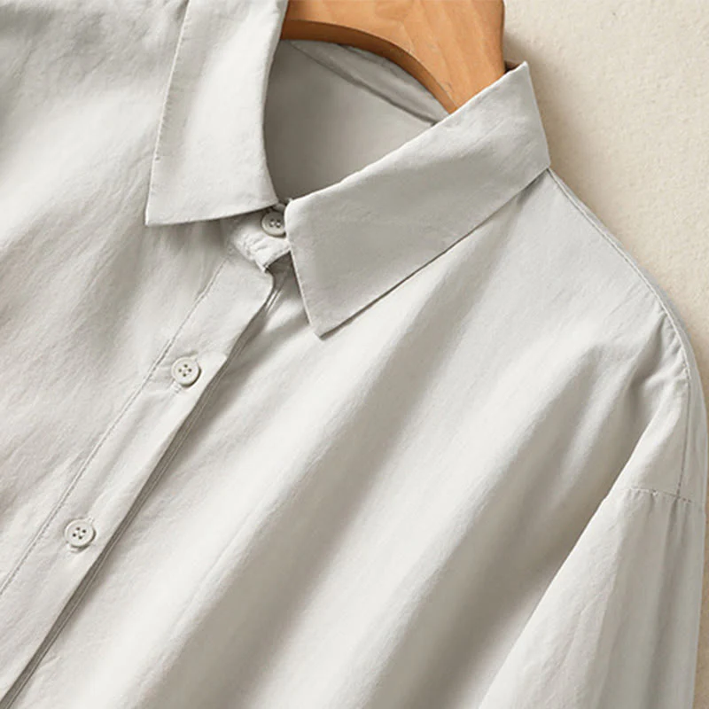 Buddha Stones Casual Plaid Pleats Buttons Design Long Sleeve Cotton Midi Dress With Pockets