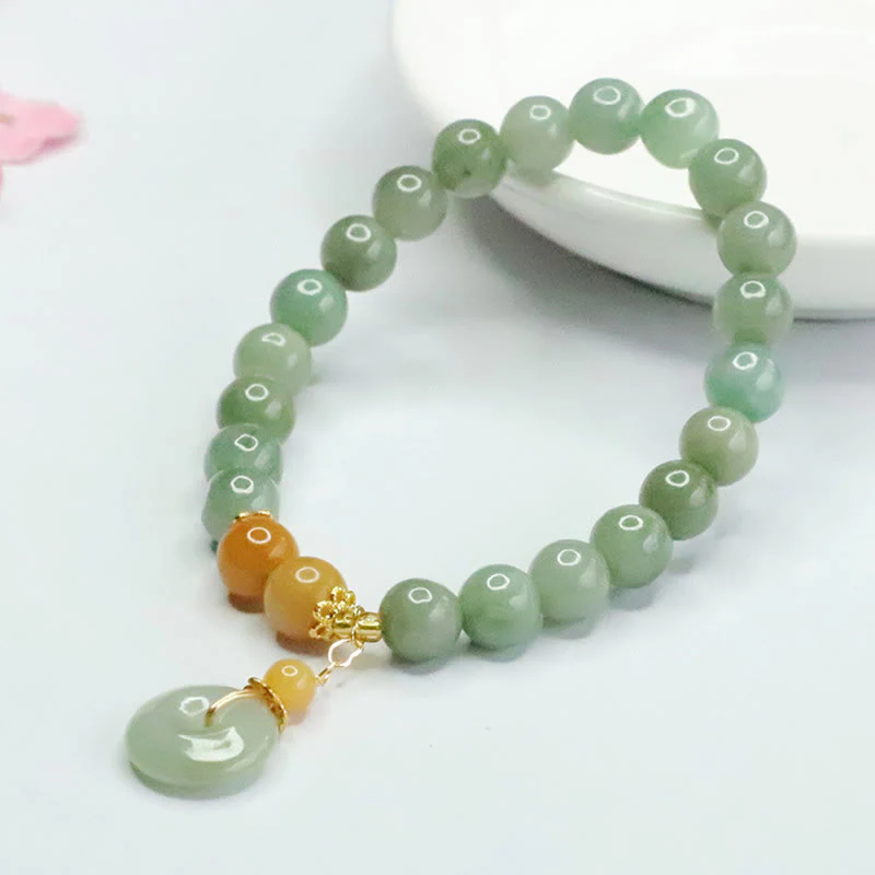 Buddha Stones Jade Beads Peace Buckle Prosperity Abundance Bracelet