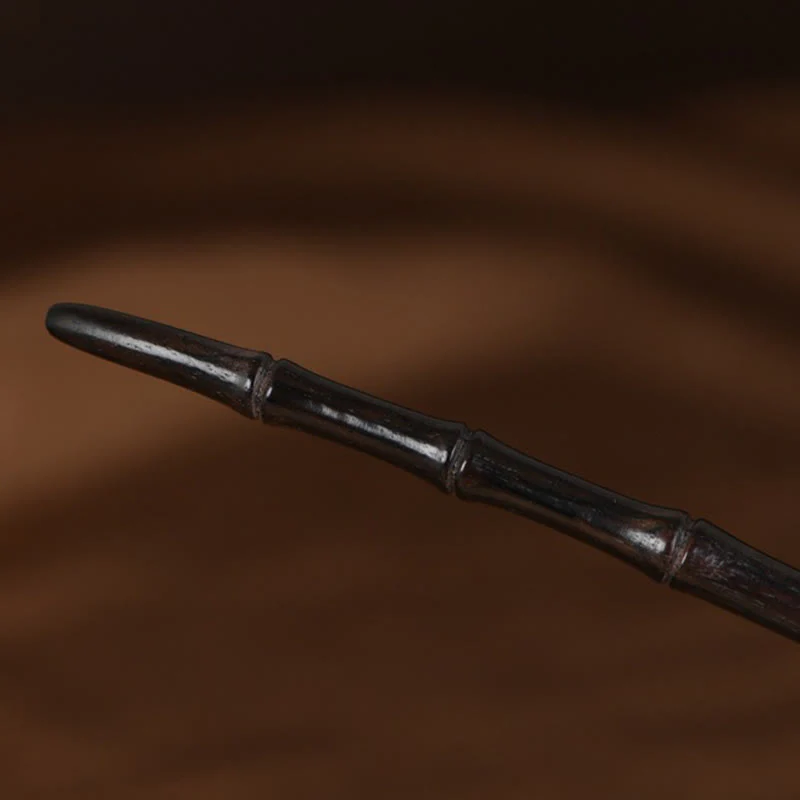 Buddha Stones 925 Sterling Silver Red Sandalwood Ebony Bamboo Power Hairpin