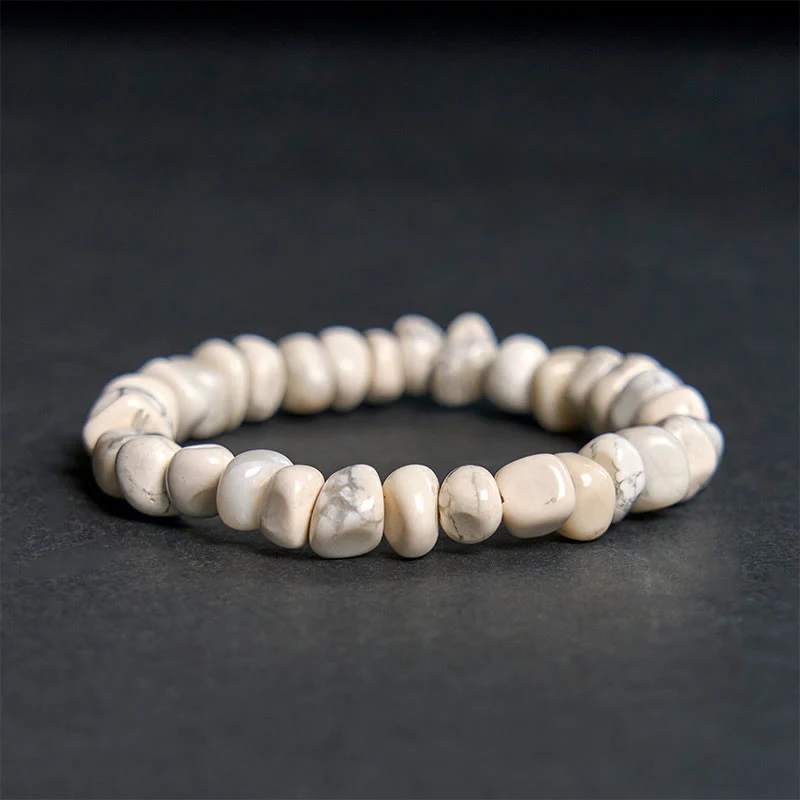 Buddha Stones White Turquoise Irregular Blocks Courage Bracelet