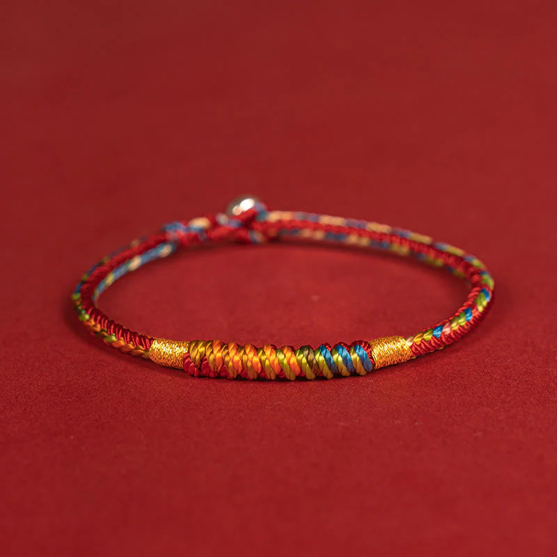 Buddha Stones Multicolor Red String Alloy 925 Sterling Silver Buckle Protection Bracelet