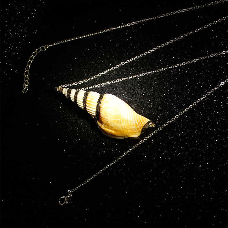 Buddha Stones Natural Shankha Conch Shell Seashell Lucky Necklace Pendant