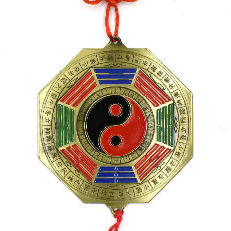 Buddha Stones Feng Shui Bagua Map Five-Emperor Coins Chinese Knotting Harmony Energy Map